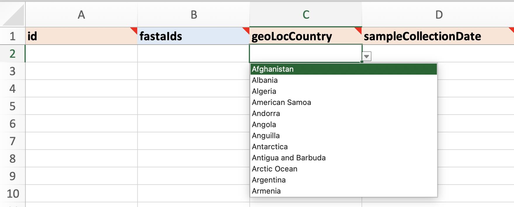 An image showing the new XLSX submission template for Pathoplexus